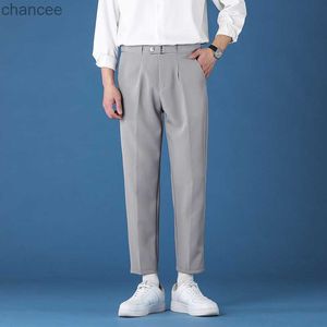 Browon Brand Herrklänning Pants 2023 Spring and Summer Business Casual Ankle-Length Pants Man Mid Straight Solid Color Trouserslf20230824.