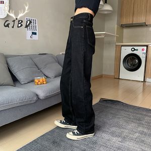 Jeans femminile ad alta vita vintage femminili neri jeans coreano stile streetwear gamba gamba jean jean jean jean jeans dritta mamme mamme denim pantaloni 230823