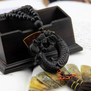 Keychains 1PC Car Pendant Ebony Wood Carving Chinese Fengshui Sculpture Prayer Beads Lucky Accessories LYY9063