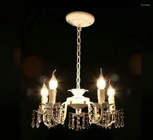 Ljuskronor White Iron Crystal Chandelier Modern Belysning Fixture For Girls Rooms Bedroom Dining Kitchen Island Foyer LED