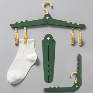 Cabides portáteis roupas dobráveis ​​rack de viagem ao ar livre economiza mini cabide dobrável com clipes de meias de roupas íntimas