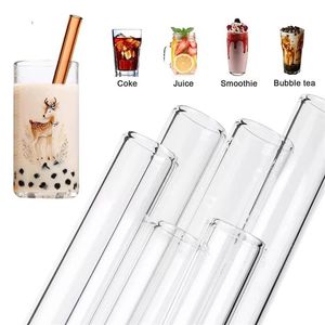 Umweltfreundlich wiederverwendbares Glas Stroh Boba Trinken Strohhalm Bubble Tee Stroh für Smoothie Milkshakes Strohhalm Fy5155 0426228p