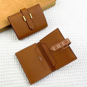 Handgjorda läderplånbokskorthållare Designer Wallet Män- och kvinnors mynt Purses Kort plånbok Driverlicens Plånbok Bifold Slim Leather Wallet