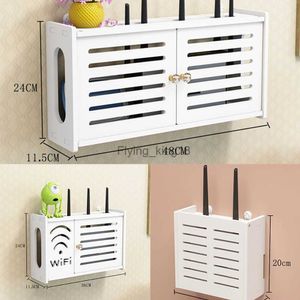 Drahtloser Router Rack WiFi Router Aufbewahrungsbox Plastik Plastikpaneel Regal Hanging Platine Bracket Cable Organizer Wanddekoration HKD230812