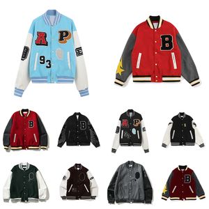 고품질 Ape Varsity Jacket Mens 디자이너 Jackets 남자 여자 야구 재킷 편지 자수 코트 스트리트웨어 A058