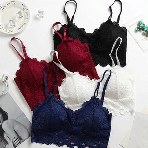 Mulheres Floral Lace Roupa Roupa Sem fio Bralette Crop Top Mulheres Sexy Bra Lace Bralette Sexy Fitness Lingerie Bra245z