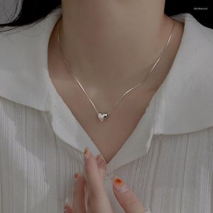 Pendant Necklaces Simple Style Link Chain Love Heart Charm Necklace For Women Fashion Wedding Party Jewelry Gift E814