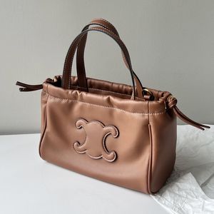 Cabas triomphe mode äkta läder mini cuir cabas dragstring väska handhållen en axel crossbody väskor