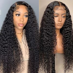 Brazilian Human Hair Deep Wave 13x6 HD Transparent Lace Front Wig, Pre-Plucked 360 Full Lace Curly Wig
