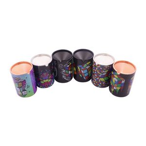 Smoking Colorful Style Ashtray Desktop Tobacco Cigarette Tips Support Portable Rotate LED Lamp Saints Day Halloween Container Cigar Holder Bracket Car Ashtrays