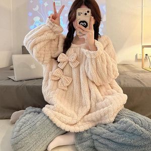 Women's Sleepwear 2023 Winter Plus Size Long Sleeve Thick Warm Flannel Pajama Set For Women Korean Cute Pyjama Pijama Mujer Home Clothes