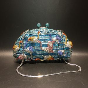 Evening Bags XIYUAN Women Crystal Stones bags Blue Party Handbag Wedding clutch Bag Purse Diamond Clutches Bridal Handbags 230823