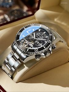 Нарученные часы Ailang Tourbillon Mechanical Watch for Men Automatic Skeleton Mens Watches Top из нержавеющей стали Reloj Hombre