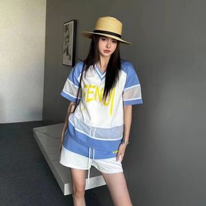 Women Breathable Cool Tracksuit Shirt Shorts Fashion Short Sleeved Loose T Shirt Elastic Waist Casual Shorts Blouse Sports Set