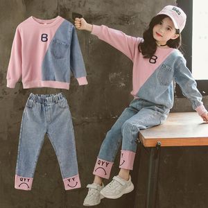 Clothing Sets Winter Denim Kids Tracksuit Long Sleeve Sweater Jeans Trousers Sport Suits for Girl Baby Clothes 230823