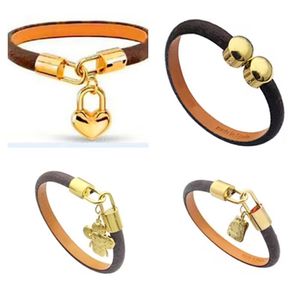 Hochwertige Lou -Armbänder für Männer Frauen Designer Handgelenk Leder Blumenmuster Armband Perlenschmuck mit Kasten