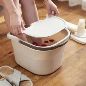 Buckets Portable Plastic Foot Bath Spa Massage Bucket Washing Basins With Cover And Handle Whole284R
