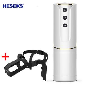 Masturbators HESEKS Men Blowjob Have Strap Adult Wearable Automatic Electric Masturbation Cup Hands Free Sex Toys For Male 18 230824