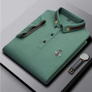 Men High-end Brand T-shirt Paul Short-sleeved Bee Polo Shirt 100% Cotton Lapel Business Korean Summer Embroidery Men's Clothing Y87