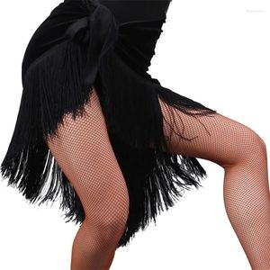 Abbigliamento da palcoscenico a 3 colori per esibizioni di danza latina femminile gonna da nappa da donna per adulti praticano costume da sala marginale