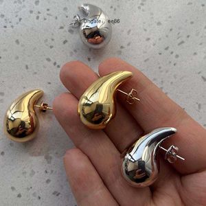 New Punk Water Drop Half Empty Stud Earrings for Women Girl Smooth Metal Personalized Simple Charm Trendy Jewelry 2023piercing GUO0