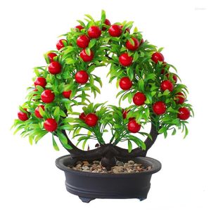 Decorative Flowers Artificial Fruit Tree Home Decor Plant Bonsai Small Potted Plastic Flower Fortune Orange Kumquat