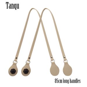 Bag Parts Accessories Arrival Tanqu Long Edge Painting Handles Faux Leather Flat PU Belt Drop End with Silver Rivet for OBag for EVA O Bag Body 230824