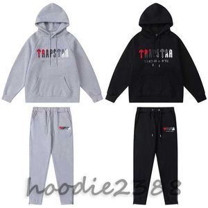 Men's T-shirt brand TRAPSTAR printed sportswear men's warm two-piece hoodie sweatshirt pants jogging High quality 1007