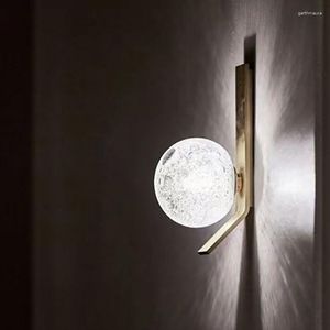 Wall Lamps Minimalist Gold White Black Metal Indoor Lights Stairs Bedside Parlor Aisle Sconce Lamp Drop Glass Ball