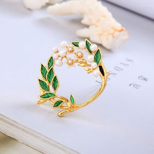 Hair Clips Fashion Acrylic Jewelry For Women Gold Color Round Flower Leaf Hairpin Elegant Imitation Pearl Barrettes