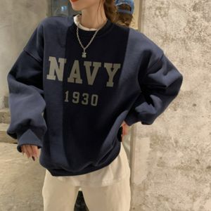 Erkek Hoodies Sweatshirt Kadınlar İçin 2023 Sonbahar Kış Koreli Alfabe Baskılı Bayanlar Uzun Kollu Sweatshirt Pullover 230824