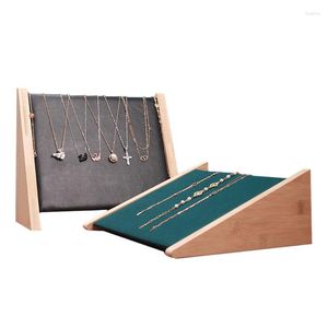 Bolsas de joalheria bolsas de bambu e colar de colar de pingente de bracelete do suporte para suporte de suporte de suporte de suporte