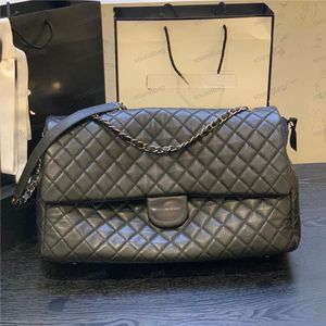 Extra stor klassisk reseväska Frankrikes avancerade C-stil: Airport Genunie Leather Chic Traveler-Perfekt broderi italiensk läderkändis