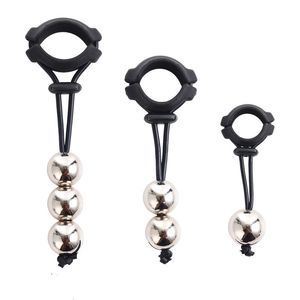 Cockrings Bdsm Male Penis Ring Exercise Device Weight Bearing Extender Enlargement Stretcher Ball Semen Lock Adult Sex Toys for Men 230824