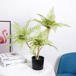 Dekorativa blommor Studie Dekor Simulering Växter lämnar Wolf Tail Fern Potted Cafe Decoration Artificial Plastic Green Plant Fake No Pot No Pot