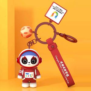 Anahtarlıklar Landards Chengdu Universiade Amiral Gemisi Mağazası Maskot Rongbao Panda Uzay Astronot Keychain Kolye 230823