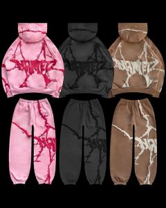 Fashion designer Couple Men Women Hoodie Y2K Oversize Full Zip Up Hip Hop Streetwear Vintage Puff Print Sweatshirts CHG23082418-18 Thekhoi