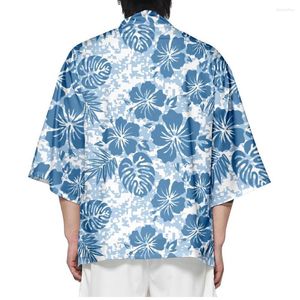 Этническая одежда Harajuku Women Men Men Yukata 2023 Японский цветочный принцип кардиган кардиган кимоно -уличная одежда традиционная косплей Haori Casual Top