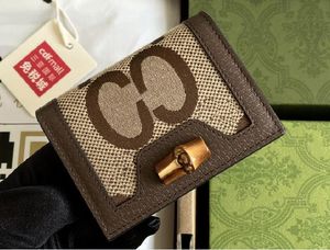 5A кошельки G658244 11CM 2G Diana Jumbo Card Case Кошелек кошелька подлинный кожаный холст.