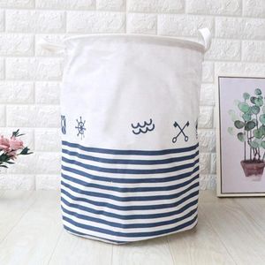 Cesti di stoccaggio Waterproof Laundry Basket Boy Bid Kids Toy Abiti Organizzatore pieghevole di lino di cotone grande casa