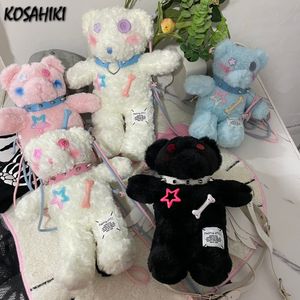 Okul çantaları y2k kawaii tatlı tiki okul çantaları Japon sevimli karikatür ayı yıldız kadın moda moda tüm eşleşen backpacks kızlar için hediyeler 230823