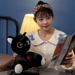 2023 Novo Little Black Cat Pletro Plush Doll engraçado Doll Halloween Presente de Natal