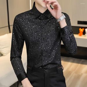 Camisas casuais masculinas de tamanho masculino camisa de vestido primavera roupas de manga longa masculino de negócios regulares homens confortáveis ​​moda a69