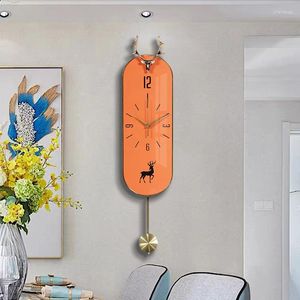 Wall Clocks Nordic Modern Luxury Clock Hanging Design Quartz Decorative Metal Bedroom Kitchen Silent Hall Horloge Home Decor