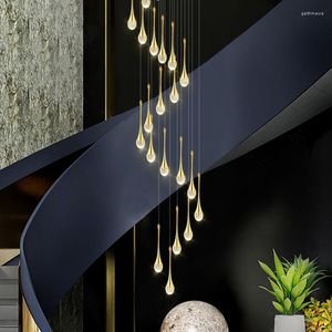 Kronleuchter Professioneller Hersteller moderner Hang Deckenlichter für Wohnzimmertreppe LED Kronleuchter Kristall