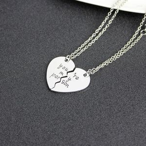 Pendant Necklaces 2pcs/set Heart Shaped Splicing Necklace "You Are My Person"Necklace Fashion Couple Love Gift For Friend