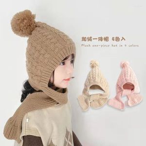 Beralar Sonbahar ve Kış Kaşmir Sıcak Erkekler Kadın Bebek Yün Çocuk Entegre Şapka Korece Versiyonu Kulak Koruma Rüzgarı