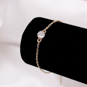 Bangle Minimalist Charm One Zircon Crystal Bracelets For Women Sexy Dainty Tiny Bracelet & Jewelry Cute Trendy Pulseira Gift