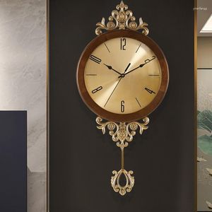 Väggklockor Creative Vintage Stylish Silent Wood Minimalist Living Room Sovrum Horloge Murale Home Design WZ50WC