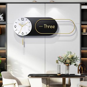 Wanduhren Nordisches Design Pendel Schlafzimmer kreative stilvolle Uhr Stille Wohnzimmer Home Dekoration Zubehör modern